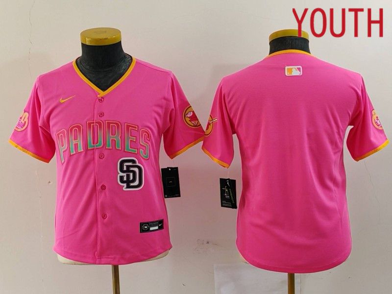 Youth San Diego Padres Blank Pink Joint Name 2024 Nike MLB Jersey style 7->youth mlb jersey->Youth Jersey